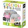 HEADU - Cuccioli Tattili Montessori, Un Gioco Educativo di Logica e Manualità fine, per Bambini dai 2 ai 4 anni, Made in Italy