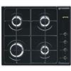 Smeg S64SN piano cottura Nero Da incasso Gas 4 Fornello(i)