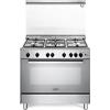 Delonghi De' Longhi DGVX96SG Cucina a gas Libera installazione 90cm 5 fuochi con forno gas ventilato 115l Acciaio inox