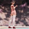 Figurina Ragazza Dipinta a Mano 9,6 Cm Figuretta 1/18 Abito Rosa