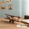 Biplano in Legno da Tavolo Aeroplano in Legno Decorativo per Libreria, Piloti