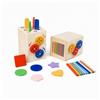 Cubo in Legno con Forme Geometriche Educativo Precoce Gioco con Incastro Con