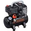 Black & Decker BD195 6 NK - Compressore aria elettrico portatile monofase, oil-less - Motore 1.5 HP - 6 lt