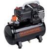 Black & Decker BD195 12 NK - Compressore aria elettrico portatile monofase, oil-less - Motore 1.5 HP - 12 lt