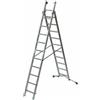 Facal Super Prima P350-2, 10+11 gradini, 5.70 m - Scala in alluminio trasformabile - Altezza stimata operativa 6.60 m