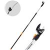 Fiskars UP86 - Forbicione da potatura telescopico professionale - Asta 240/400 cm + segaccio 45cm - Ø 32mm