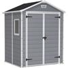 Keter Manor grigio - Casetta da giardino - Con finestra laterale - 185x152x226 cm