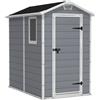 Keter Manor grigio - Casetta da giardino - Con finestra laterale - 130x192x198 cm