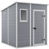 Keter Manor Pent grigio - Casetta da giardino - Con finestra frontale - 183.5x185x200 cm