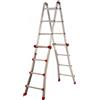 S.T.P. New Red A20NR, 2x8 gradini, 3.90 m - Scala in alluminio telescopica - Altezza stimata operativa 4.90 m