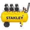 Stanley DST 370/8/100-3 - Compressore aria elettrico monofase silenziato, oil-less - Motore 3 HP - 100 lt