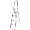 AgriEuro Premium Scalandrino in alluminio con cavalletto Alice 4, 4 gradini, 1.49 m - Altezza stimata operativa 1.88 m