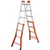 Gierre Peppina AM020, 2x9 gradini, 4.33 m - Scala in acciaio+alluminio telescopica - Altezza stimata operativa 5.33 m