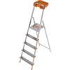 Colombo Attica S108A05P, 5 gradini, 1.06 m - Scalandrino in alluminio con cavalletto - Altezza stimata operativa 2.06 m