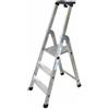 Facal Quadra Q50/3 Tecnoscala, 3 gradini, 1.25 m - Scalandrino in alluminio con cavalletto - Altezza stimata operativa 2.45 m