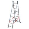 Facal Stilo SL230-2, 2x8 gradini, 3.70 m - Scala telescopica in alluminio allungabile - Altezza stimata operativa 4.60 m