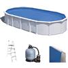 Gre Haiti Ovale 730x375x132cm - Piscina fuori terra - Traverse interrate