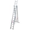 Facal Stilo SL350-3, 3x12 gradini, 8.18 m - Scala telescopica in alluminio allungabile - Altezza stimata operativa 9.08 m