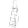 Colombo Stark S109006W, 6 gradini, 1.29 m - Scalandrino in alluminio con cavalletto - Altezza stimata operativa 2.29 m
