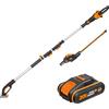 Worx WG908E - Potatore - Tagliasiepi su asta a batteria multifunzione - batteria 20V 2Ah