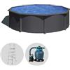 Gre Anthracite Rotonda Ø350 x 120 cm - Piscina fuori terra in acciaio