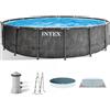 Intex Prisma Frame Greywood 26742NP - Ø457x122 cm - Piscina Rotonda