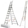 Facal Atlanta ATL230-3, 3x8 gradini, 5.10 m - Scala in alluminio - Altezza stimata operativa 5.90 m