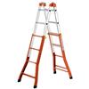 Gierre Peppina AM010 - 2x8 gradini, 3.82 m - Scala in acciaio+alluminio telescopica - Altezza stimata operativa 4.82 m