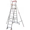 Facal Castà CTA-8, 7 gradini, 3.16 m - Scala in alluminio pieghevole su ruote - Altezza stimata operativa 3.95 m