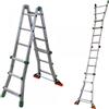 Facal Eurobriko BK/2 A, 2x8 gradini, 4 m - Scala in alluminio telescopica - Altezza stimata operativa 4.90 m