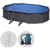Gre Anthracite Ovale 500x300x132cm - Piscina fuori terra in acciaio