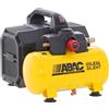 ABAC Start Xt Sil 07 Yellow - Compressore aria elettrico portatile monofase silenziato, oil-less - Motore 0.75 HP - 6 lt