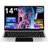 bvate PC Portatile 14 Pollici Notebook 8GB RAM 256GB SSD Processore Celeron Fino
