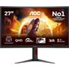 Aoc Monitor 27" ( LED 2560x1440 QHD 2K 260Hz ) Curvo Black e Red CQ27G4Z2AD