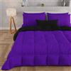 PETTI Artigiani Italiani - Trapunta Singola Invernale, Piumone Singolo, Tinta Unita Double Face Viola Nero 100% Made in Italy