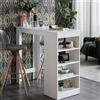 Dmora Tavolo Fisso Sakiya 120x50x105h cm Bianco 2 Posti Forma Rettangolare, Materiale Piano in Legno Nobilitato
