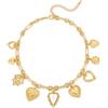 LILIE&WHITE Collana con ciondoli a forma di croce in oro, alla moda, con ciondolo a forma di cuore, collana in oro grosso alla moda con perle e