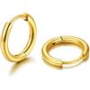 U7 Orecchini Uomo Donna Cerchio Piccolo Acciaio Inossidabile Dia. 7-16mm | Orecchini Cerchio Huggie Diametro 7/8/9/10/12/14/16mm; Acciaio Chirugico Anallergico Argento/Oro/Nero; Regalo per Uomo Donna