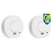 Smartwares Set di 2 rivelatori di fumo, Sensore ottico, Durata: 10 anni, Pulsante di prova, 85 DB, 10.048.28