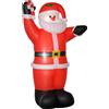 HOMCOM Gonfiabile Decorazione Natalizia, Babbo Natale da 2,4 m con Illuminazione a LED, Bastone Dolce | Aosom Italy