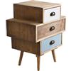 milani home - cassettiera 3 cassetti multicolor 50 x 35 x 50 cm, legno