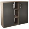 milani home - scarpiera slim con 2 ante a ribalta, antracite, per ingresso e corridoio