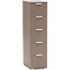 milani home - cassettiera 5 cassetti 27 x 38 x 103 cm, rovere grigio, truciolare bilaminato, Made in Italy