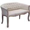 milani home - divano 2 posti vintage in tessuto beige, struttura in legno, 107 x 61 x 70 cm