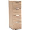 milani home - cassettiera 4 cassetti 27 x 38 x 85 cm, marrone chiaro, truciolare bilaminato