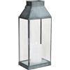 Milani Home - lanterna portacandela in vetro e metallo, grigio, per giardino e interno, 18 x 13 x 41 cm