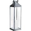 Milani Home - lanterna portacandela in vetro e metallo, grigio, stile moderno, per giardino e interni, 11 x 11 x 37 cm