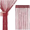 WedDecor Tenda a Fili con Brillantini, Tenda a Frange Glitterata Divisoria per Porte, Finestre e Pareti, 90 x 200 cm - Bordeaux