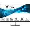 Itek Monitor GWF - 23.8 Pollici, Piatto, Risoluzione FHD 1920x1080, Pannello VA da 75Hz, Schermo 16:9, Collegamenti HDMI e VGA, Uscita Audio, LBL, Sottile, Senza cornice