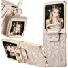 Ysnzaq Cover con disegno floreale per Motorola Razr 70/60 /50-HY Bianco | Pelle PU Flip Case, Supporto ad Anello e Protezione, cover per donna, Custodia Sottile Antiurto per Motorola Razr 70.